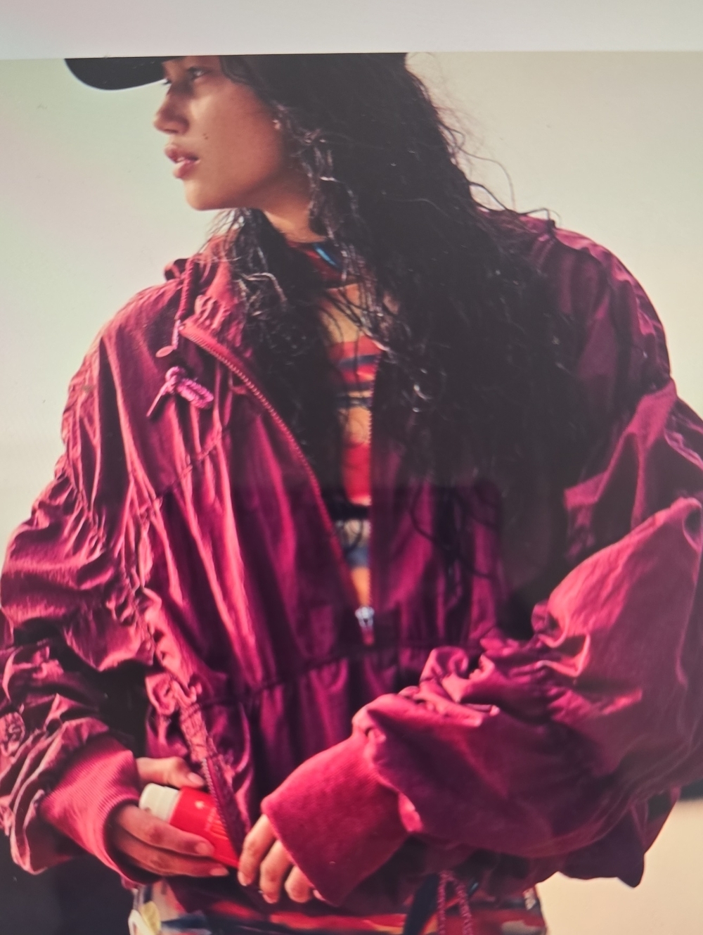 FP Movement by Free People Burgundy Oversized Bomber Jacket M